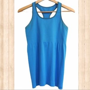 Patagonia light blue racer back shelf bra tank top